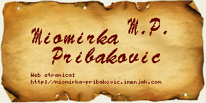 Miomirka Pribaković vizit kartica